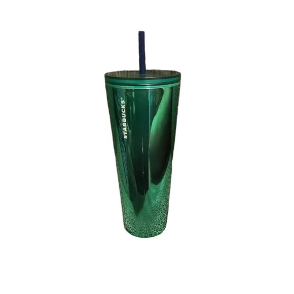 Starbucks Christmas 2020 24 Oz Cold Cup Tumbler Emerald Green Mirror - Picture 1 of 1